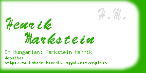 henrik markstein business card